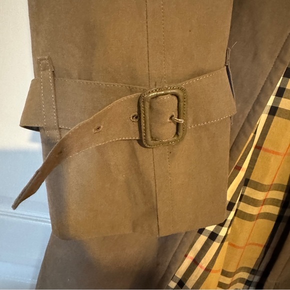 Burberry Oversized Trench Coat in Green Size 44 checked lining - Picture 4 of 10